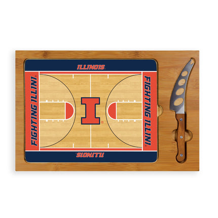 Illinois Fighting Illini Basketball Court Cutting Board & Knife Set