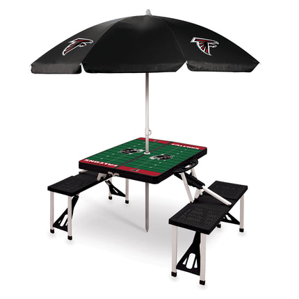 Atlanta Falcons - Picnic Table Portable Folding Table with Seats & Umbrella