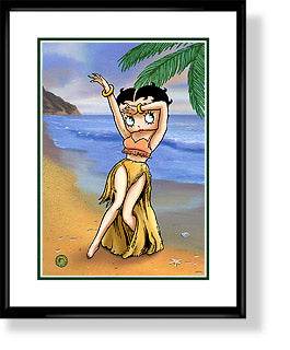 Hula Betty Lithograph