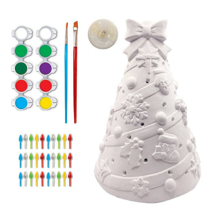 Light-Up Christmas Tree - 10" Plaster Paint Kit