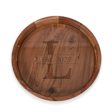 Monogram - Barista Serving Tray with Glass Insert