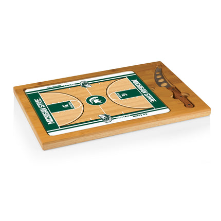 Michigan State Spartans Basketball Court Cutting Board & Knife Set