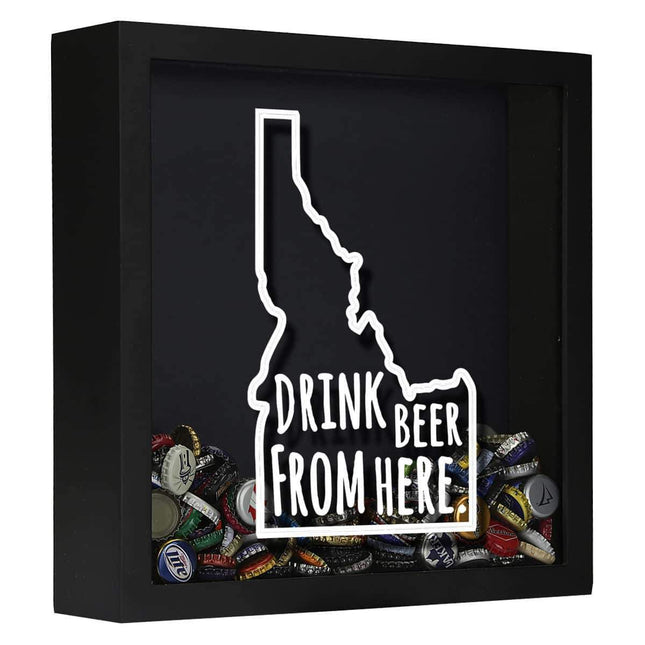 Idaho Drink Beer From Here Beer Cap Shadow Box