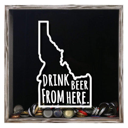 Idaho Drink Beer From Here Beer Cap Shadow Box