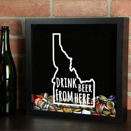 Idaho Drink Beer From Here Beer Cap Shadow Box