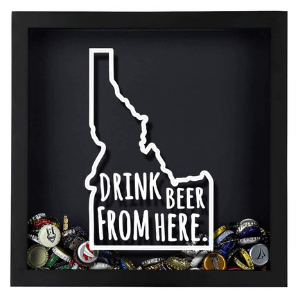 Idaho Drink Beer From Here Beer Cap Shadow Box
