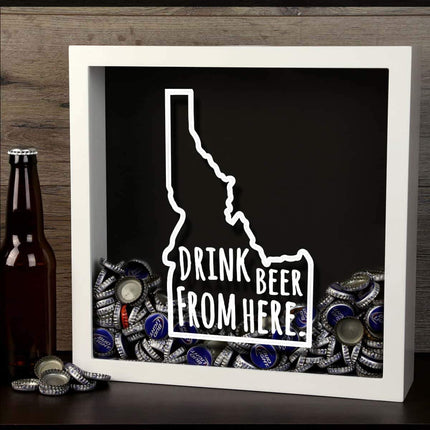 Idaho Drink Beer From Here Beer Cap Shadow Box