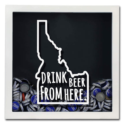 Idaho Drink Beer From Here Beer Cap Shadow Box