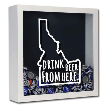 Idaho Drink Beer From Here Beer Cap Shadow Box