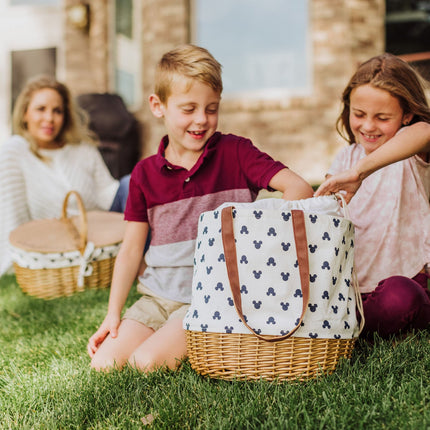 Mickey Mouse Silhouette - Coronado Canvas and Willow Basket Tote