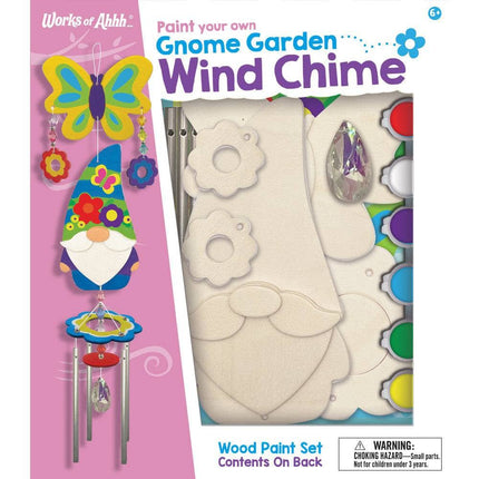 Gnome Garden Wind Chime Wood Craft & Paint Kit