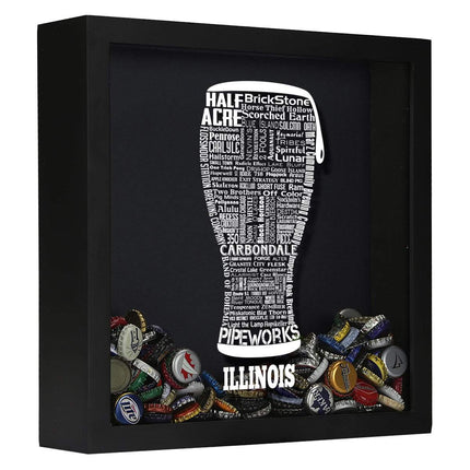 Illinois Beer Typography Shadow Box