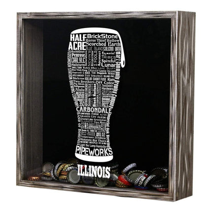 Illinois Beer Typography Shadow Box