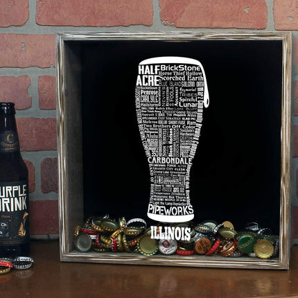 Illinois Beer Typography Shadow Box