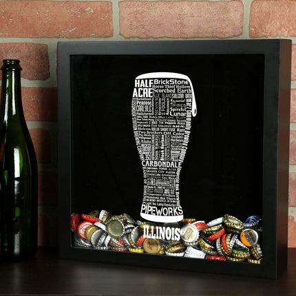 Illinois Beer Typography Shadow Box