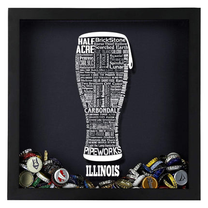 Illinois Beer Typography Shadow Box