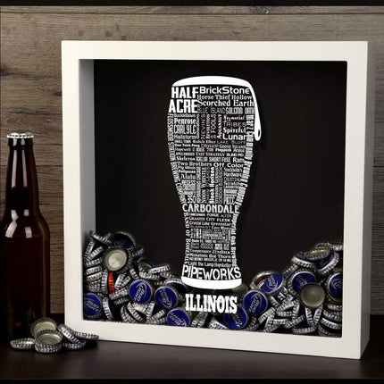 Illinois Beer Typography Shadow Box