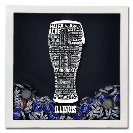 Illinois Beer Typography Shadow Box
