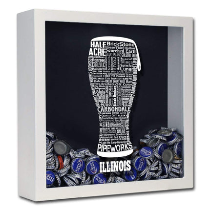 Illinois Beer Typography Shadow Box