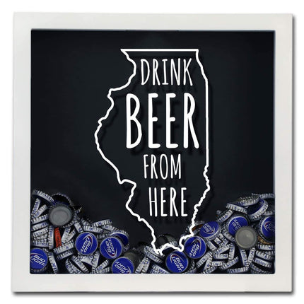 Illinois Drink Beer From Here Beer Cap Shadow Box