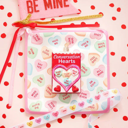 Conversation Hearts Candy Ornament