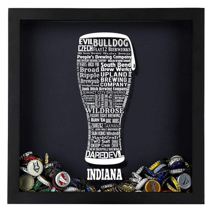 Indiana Beer Typography Shadow Box