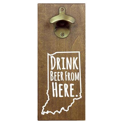 Indiana Drink Beer From Here Cap Catching Magnetic Bottle Openers