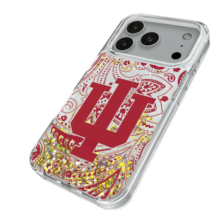 Indiana University Hoosiers Paisley Glitter Phone Case for Apple iPhone