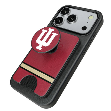 Indiana University Hoosiers Stripe PopSockets MagSafe-Compatible PopWallet+
