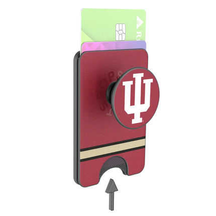 Indiana University Hoosiers Stripe PopSockets MagSafe-Compatible PopWallet+