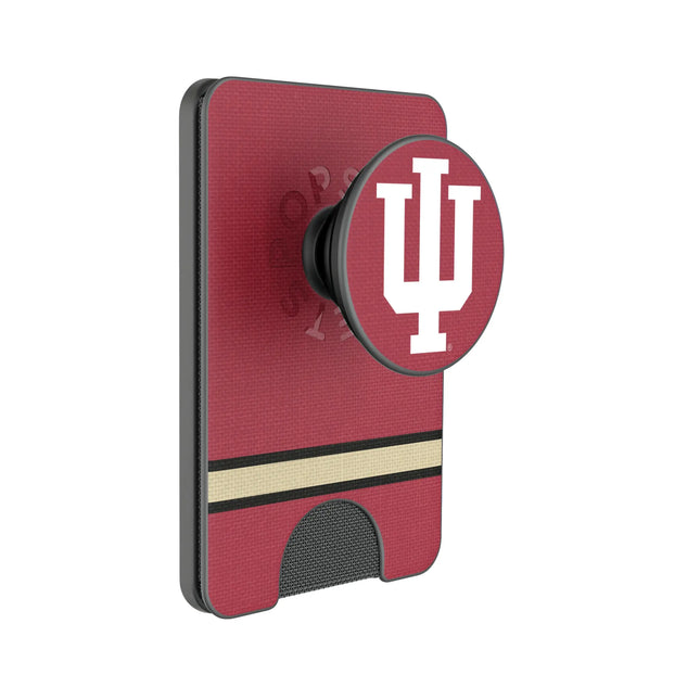 Indiana University Hoosiers Stripe PopSockets MagSafe-Compatible PopWallet+