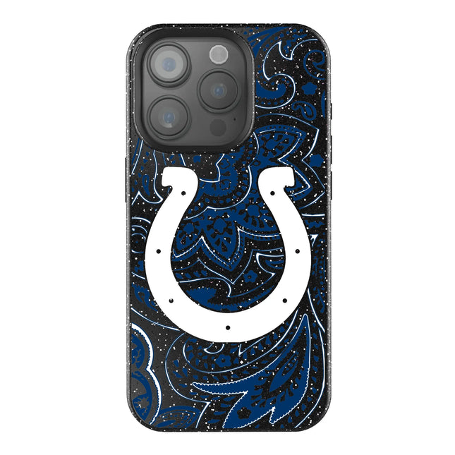 Indianapolis Colts Paisley Black Bling Phone Case for Apple iPhone