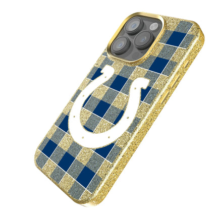 Indianapolis Colts Plaid Bling Phone Case for Apple iPhone