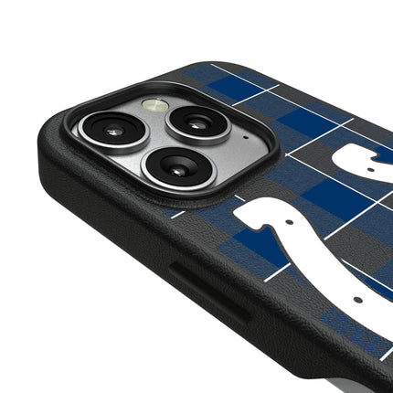 Indianapolis Colts Plaid MagSafe Compatible Phone Case for Apple iPhone