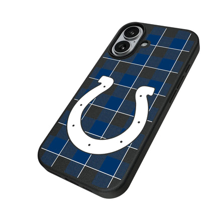 Indianapolis Colts Plaid MagSafe Compatible Phone Case for Apple iPhone