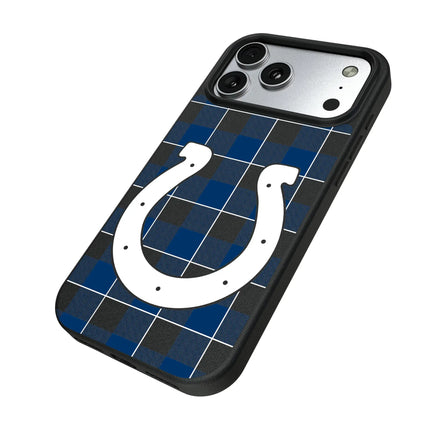 Indianapolis Colts Plaid MagSafe Compatible Phone Case for Apple iPhone