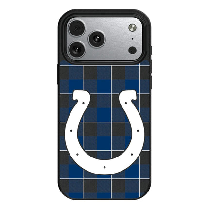 Indianapolis Colts Plaid MagSafe Compatible Phone Case for Apple iPhone