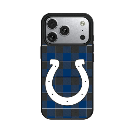 Indianapolis Colts Plaid MagSafe Compatible Phone Case for Apple iPhone