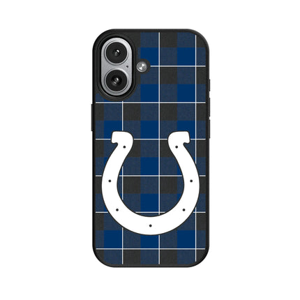 Indianapolis Colts Plaid MagSafe Compatible Phone Case for Apple iPhone