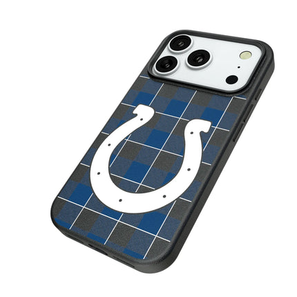 Indianapolis Colts Plaid MagSafe Compatible Phone Case for Apple iPhone