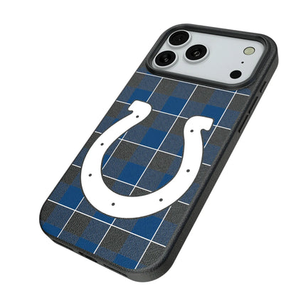 Indianapolis Colts Plaid MagSafe Compatible Phone Case for Apple iPhone