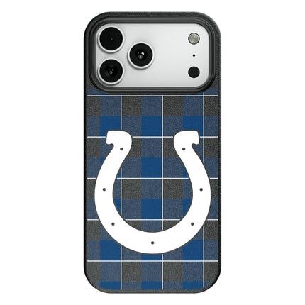 Indianapolis Colts Plaid MagSafe Compatible Phone Case for Apple iPhone