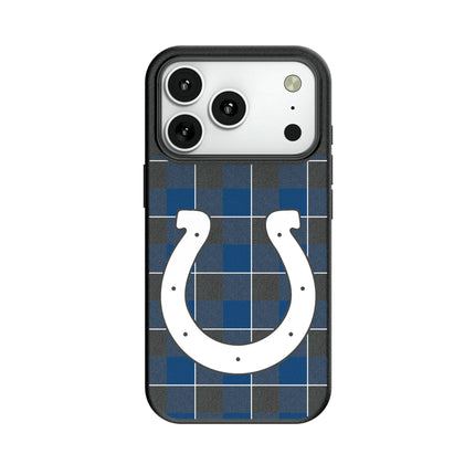 Indianapolis Colts Plaid MagSafe Compatible Phone Case for Apple iPhone