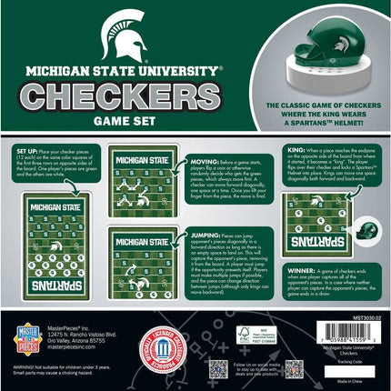Michigan State Spartans Checkers Board Game