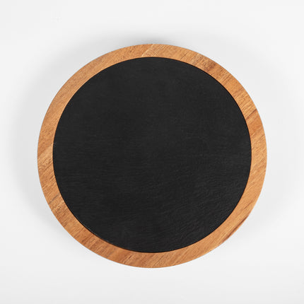 Insignia Acacia and Slate Serving Board with Cheese Tools