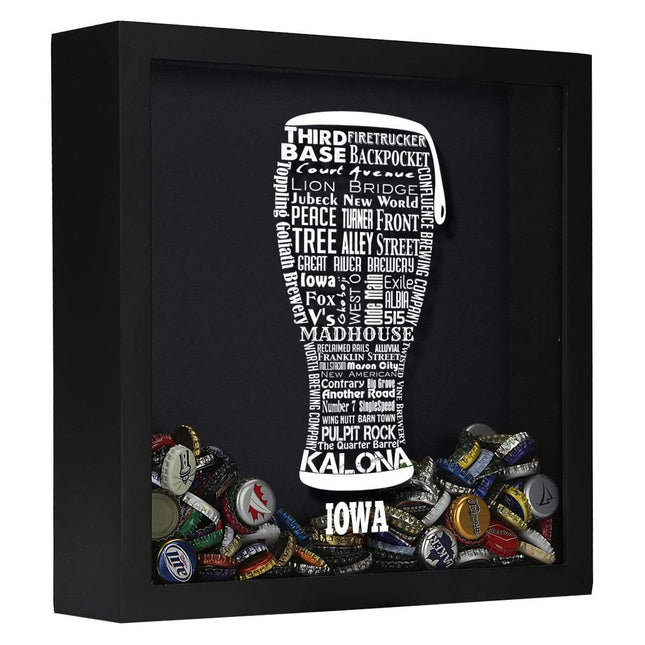 Iowa Beer Typography Shadow Box