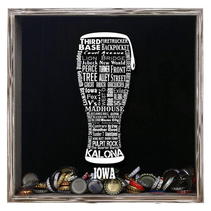 Iowa Beer Typography Shadow Box