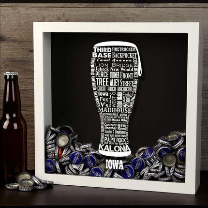 Iowa Beer Typography Shadow Box