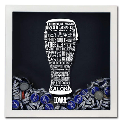 Iowa Beer Typography Shadow Box