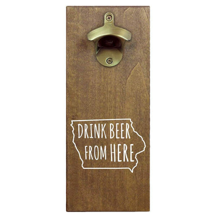 Iowa Drink Beer From Here Cap Catching Magnetic Bottle Openers